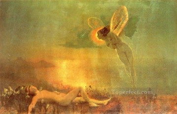 Endymion on Mount Latmus angel landscape John Atkinson Grimshaw for kid Oil Paintings